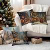 Christmas Street Cushions Pillowcase Polyester Cushion Cover Throw Pillow Pillowcover Home Car Sofa Decor
