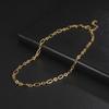 Punk Paper Clip Link Chain Necklace Stainless Steel Gold Choker Chain for Women Party Jewelry Gift