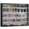 5-Tier Wall Display Shelf Unit Cabinet W/ 4 Adjustable Shelves Glass Doors Home Office Ornaments 60x80cm Black/White