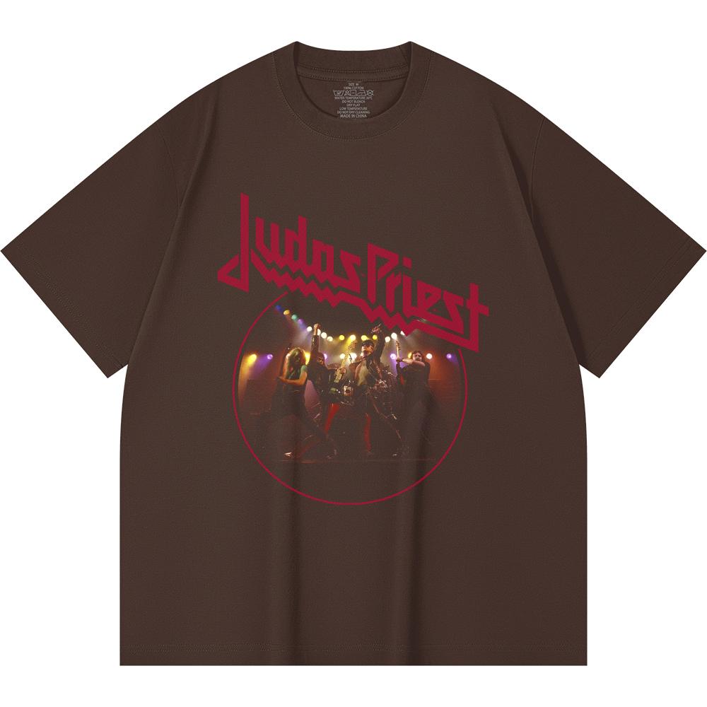 230 Gsm 100% Cotton Heavy Metal T-Shirt  Rock Band Popular Music Print Unisex Heavy Cotton T Shirt