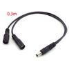 30cm 50cm 1 To 2 Way DC Power Adapter Splitter Cable 5.5mmx2.1mm 1 Male To 2 Female Extension Wire Cord