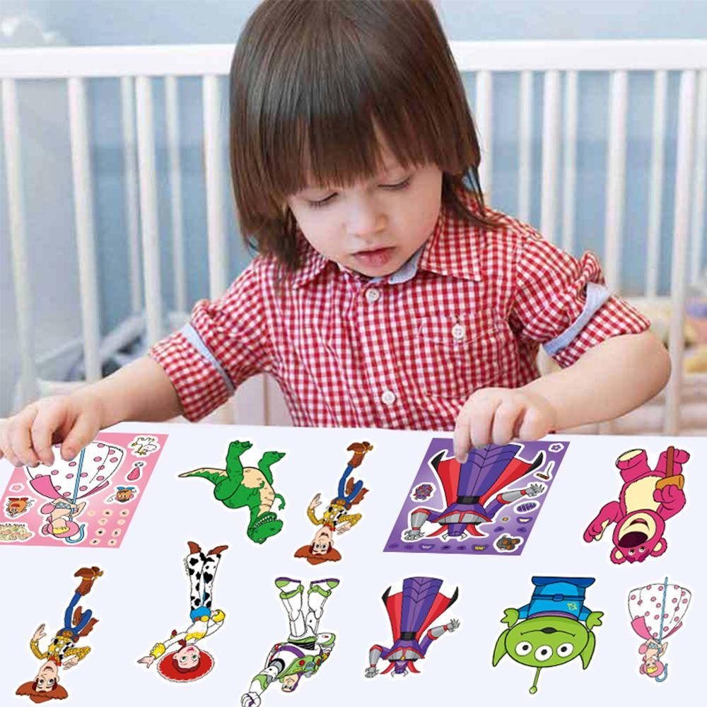 8sheets Disney Cartoon Toy Story Make a Face Puzzle Stickers Make Your Own DIY Assemble Jigsaw Game Party Decoration