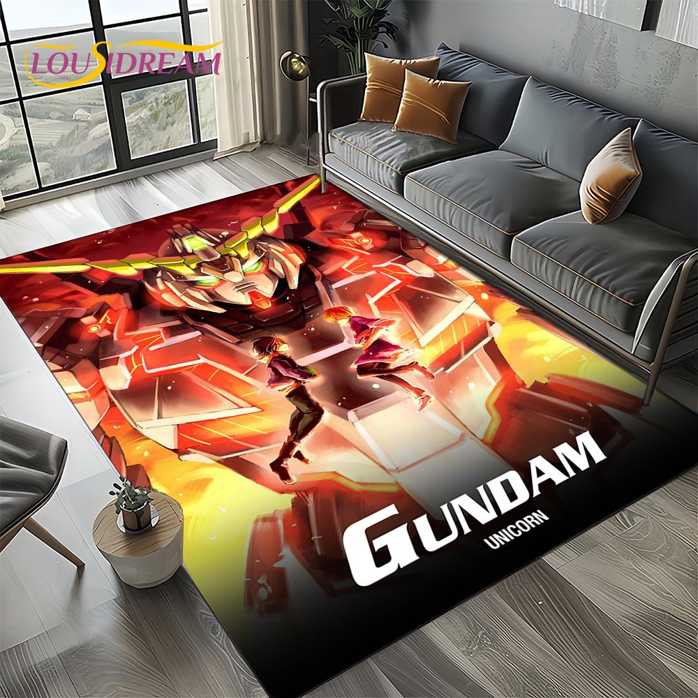 Nový kreslený robot Gundam dárek koberec kobereček do ložnice obývacího pokoje domova dekorace pohovky, dětská hrací dekorace podložka na podlahu