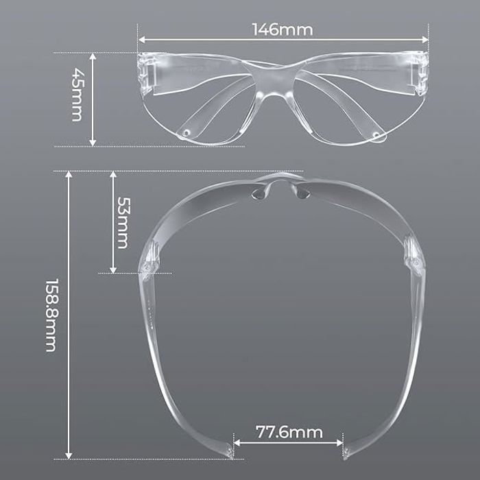 Mustbau Lunettes de Protection EN166 - Lunette de Sécurité UV380 Protection Anti-buée Cadeaux Idéal