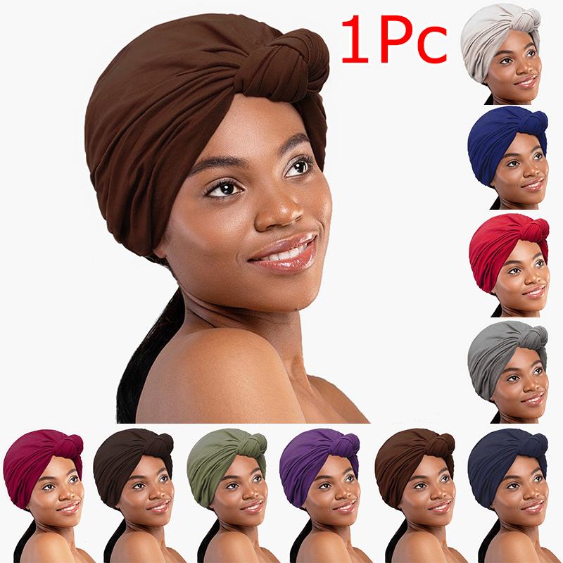 1PC Knot Hat Fashion Cotton Religious Scarf Travel Photography Comfortable Home Hair Skin Friendly Vacation Styling Fashionable