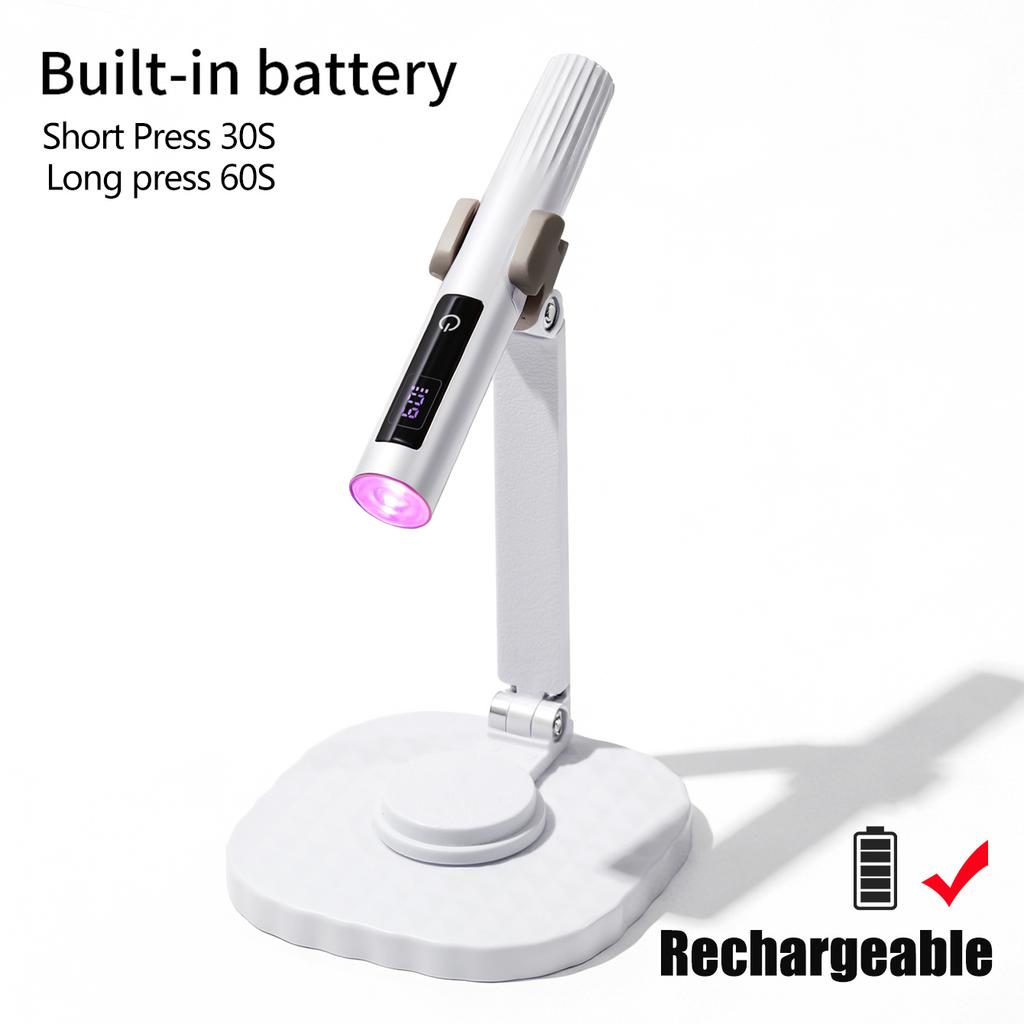 LINMANDA Handheld Nail Lamp Portable LED Nail Lamp with Stand Rechargeable Suitable for Gel Nail Polish and DIY Nail Art