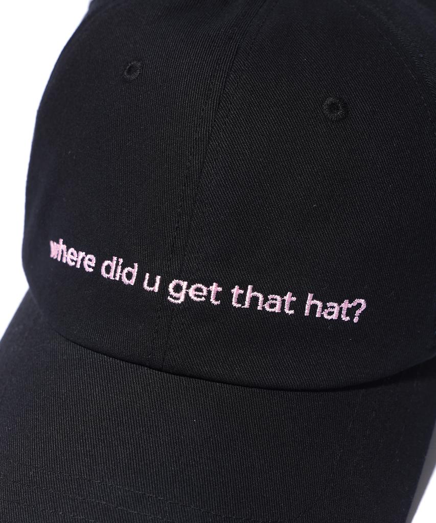 YOUHEE Lettering Ball Cap Black