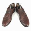USA 80s Vintage Goodyear Leather Embossed U Tip Service Shoes 9D 26.5 Brown Dress Shoes Business(USED)