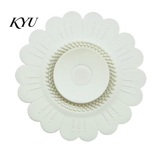 Universal Basin Stopper Sunflower Silicone Floor Drain Mat, Bionic Petal Design Anti-Clog Sink Filter Mesh Hair Filter, Odor-Proof Drainage Protector