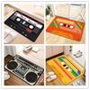 Music Tape Door Mat Welcome Doormat for Living Room Non-Slip Retro Cassette Tapes Floor Carpet Home Outdoor Entrance Decor Rug