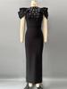 European-American Elegant Bandage Dress with Pleated Design and Rhinestone Accents