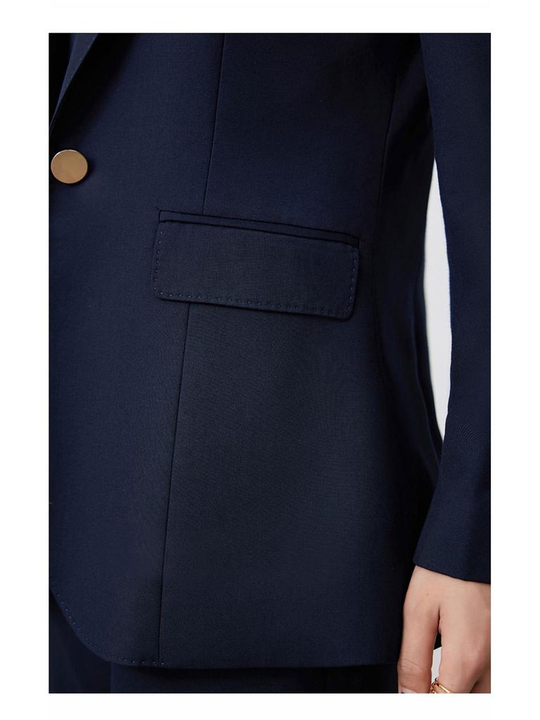 Ensemble 3 pièces pour femme en laine australienne: Blazer, gilet et pantalon évasé haut de gamme printemps/automne