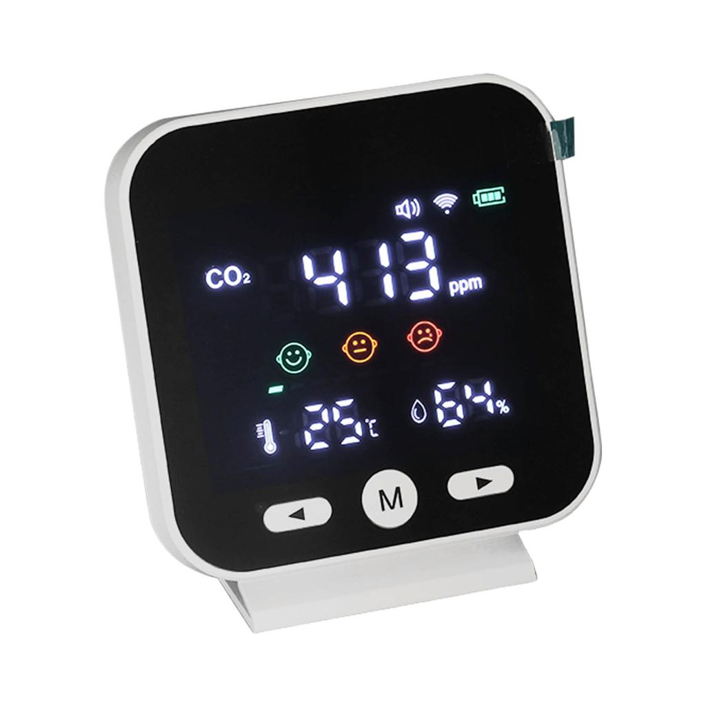 White Smart Air Quality Monitor LCD Screen WIFI CO2 Temperature Humidity Detector Meter for Tuya