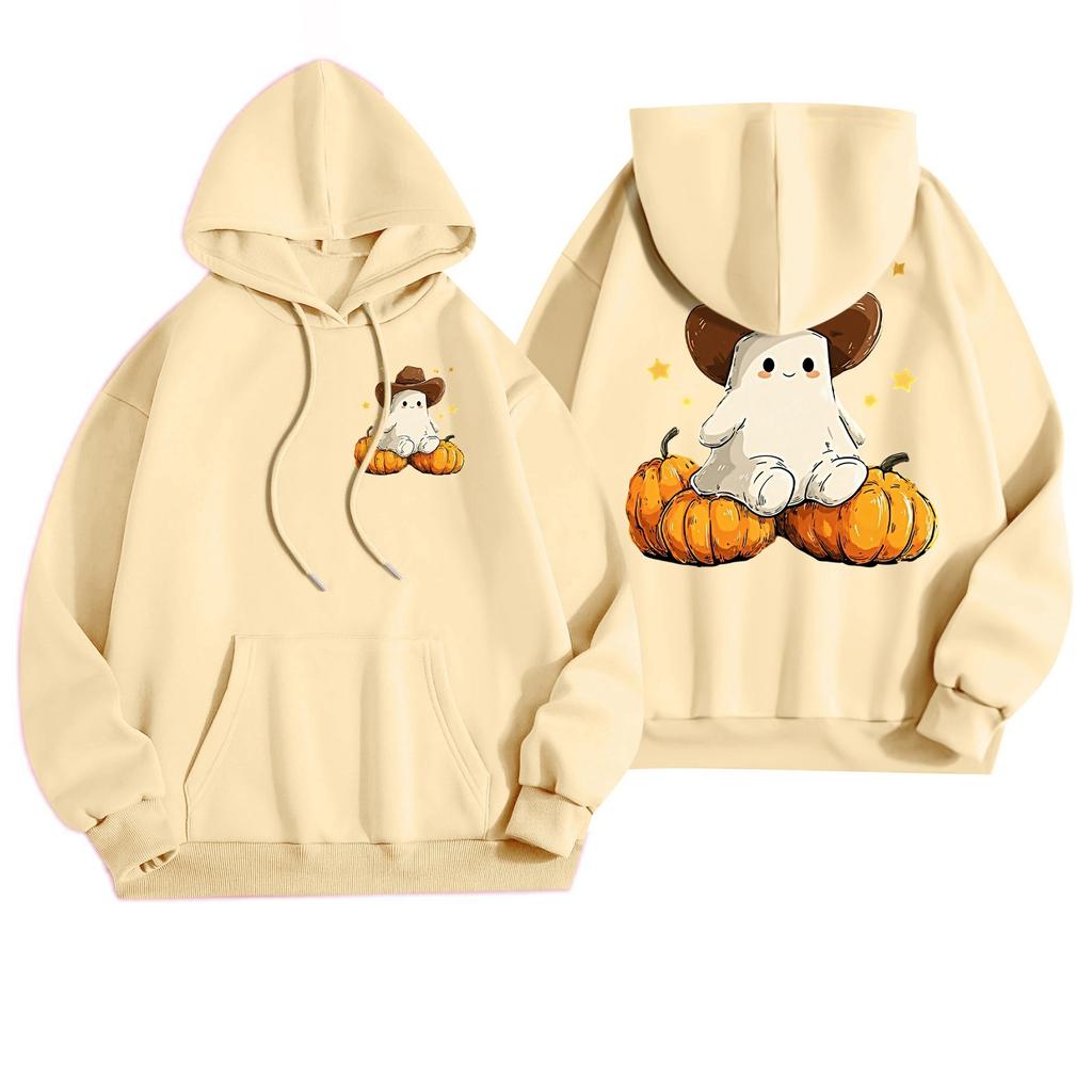 Women's Casual Fashion Halloween Printed Leisure Hooded Sweatshirt With Pockets