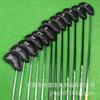 12-Piece Lychee Pattern PU Leather Golf Club Covers - Scratch & Wear Resistant