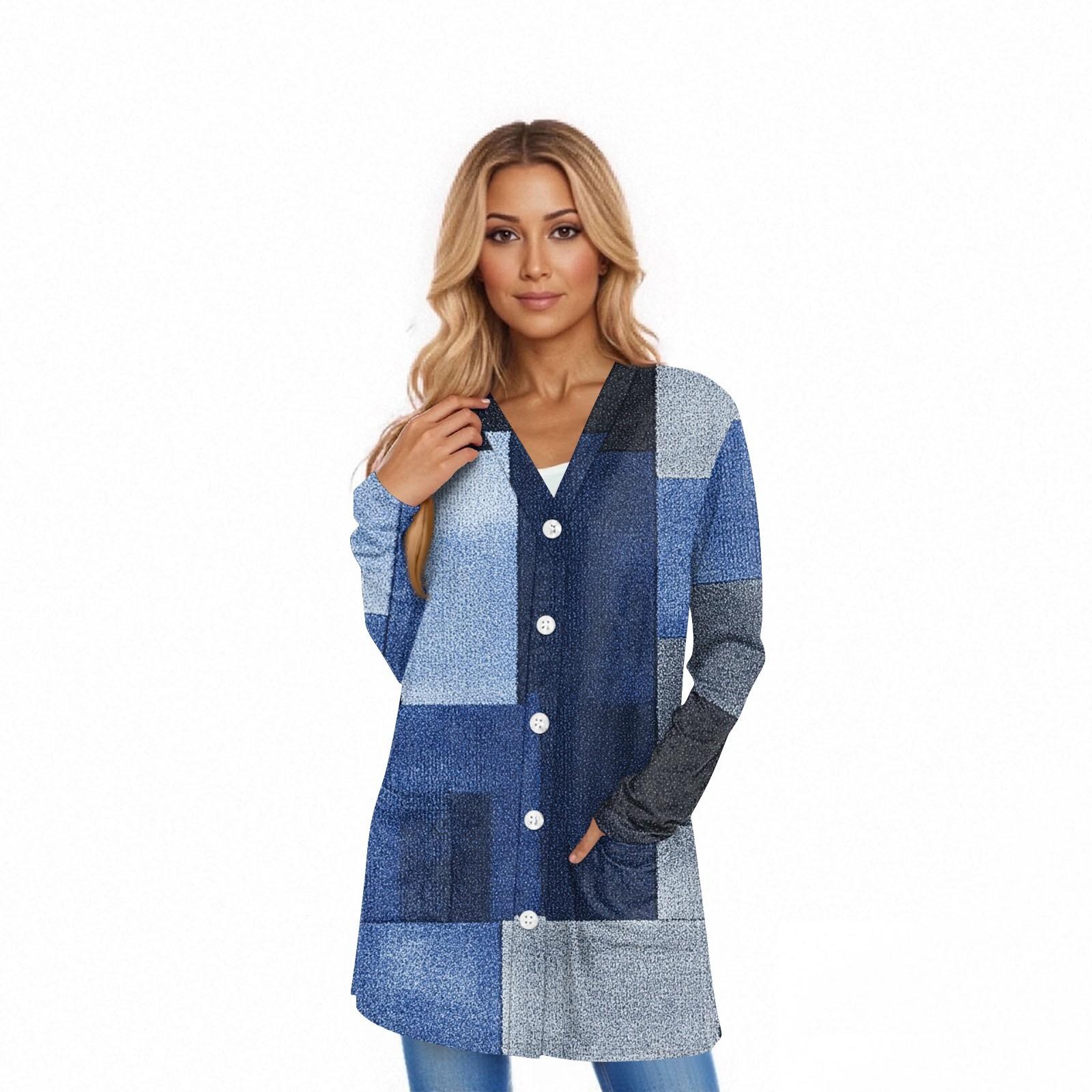 

Женский кардиган с длинным рукавом, повседневная куртка с карманами, топ L