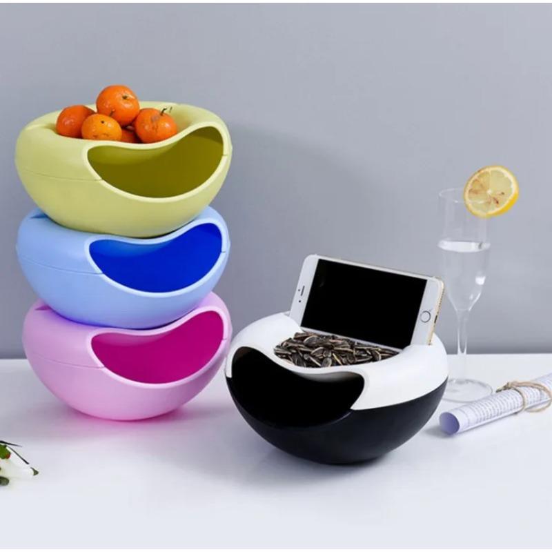 1ks Kruhový tác na ovoce se slunečnicovými semínky Odnímatelný dvouvrstvý tác na cukroví Silikonový úložný box potravinářské kvality