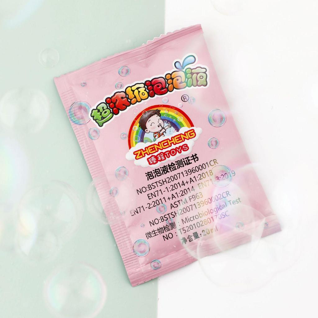 Verbesserte Nachfüllung für Seifenblasenmaschine: Konzentrierte Kinder-Seifenblasenlösung (Eingetütet)