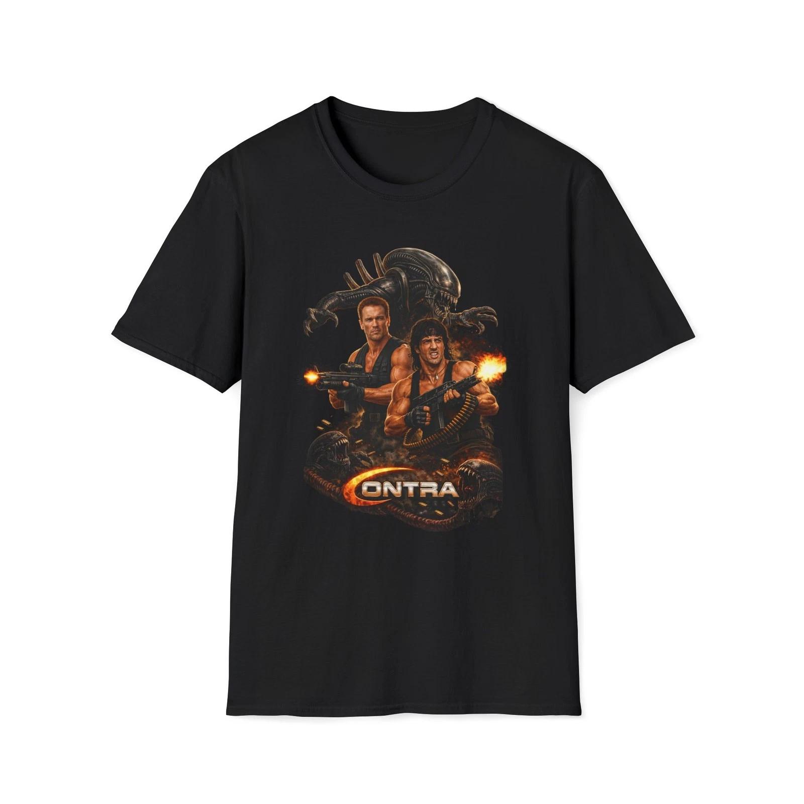 Contra Video Game T-Shirt – Classic Retro Arcade Shooter Tee S