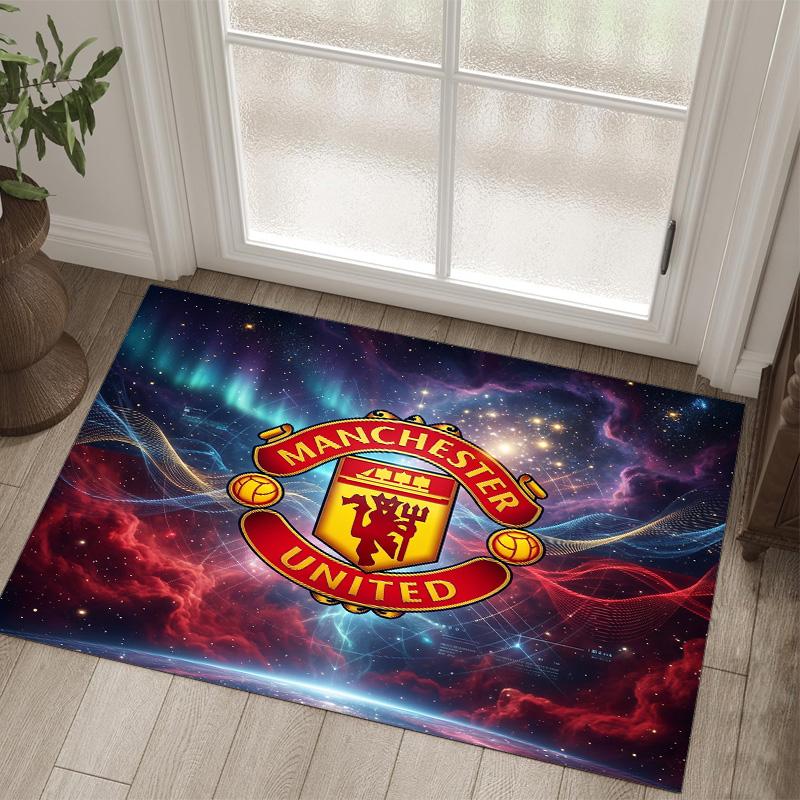 Manchester United Design Kristall Samt Teppich Gemütlich Nicht?Rutschfester Teppich mit Aufdruck für Schlafzimmer Wohnzimmer Eingang