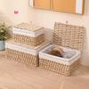 Hand Woven Laundry Hamper Bohemia Storage Basket Rustic Wicker Storage Baskets  Desk Decoration