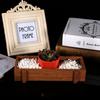 2PCS Wood Wooden Planter Box Easy To Place Rectangular Succulent Planter Compact Antique Color Indoor Outdoor Planter