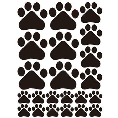 22 pezzi/foglio stampe di zampe di cane adesivi murali rimovibili decalcomanie per bambini casa