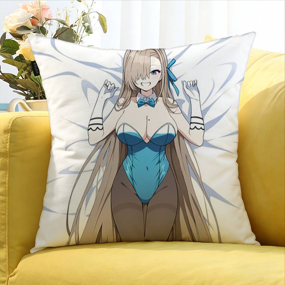 Ichinose Asuna Blue Archive   Various Sizes Square Pillow Case For Car Home Bedchamber Decor