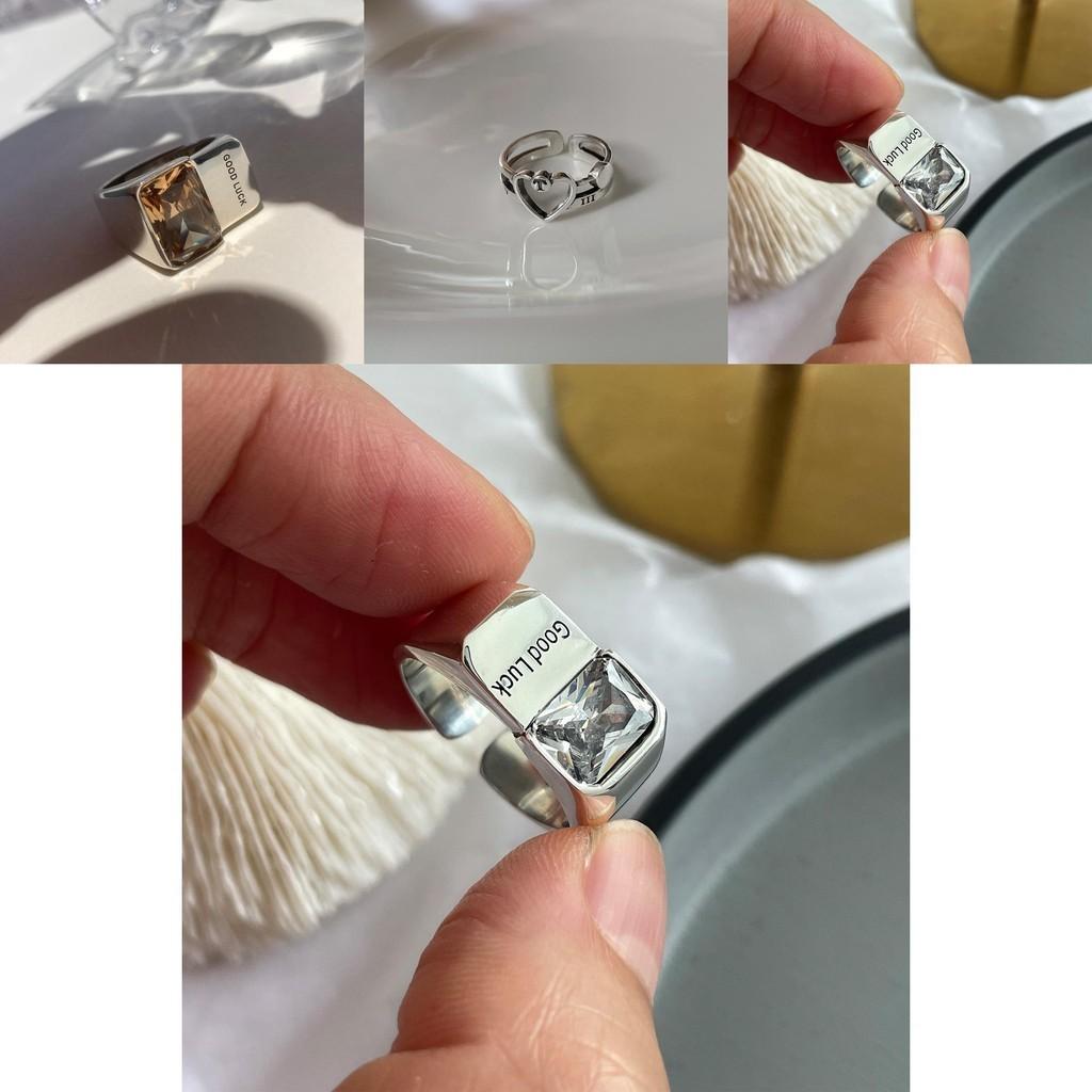 Silver Contemporary S925 Luck Open Ring With Radiant Zircon For Fashion Women Forward