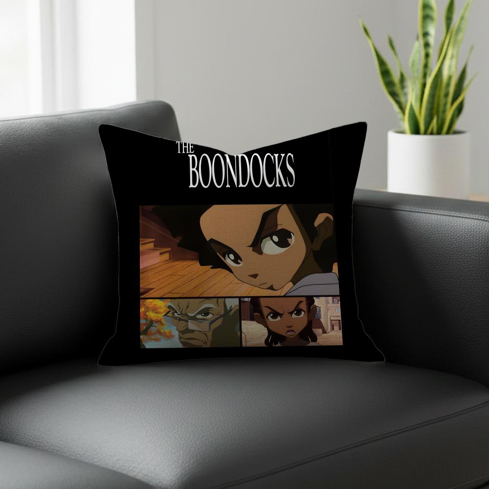 Cartoon The Boondocks Cushion Cover Natural Linen Pillowcase Set AllinOne Decor for Sofa Bedroom  Chair