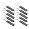 10Pcs Aluminum Alloy Emergency Survival Whistle Double Tube High Frequency Survival Whistle with Keychain