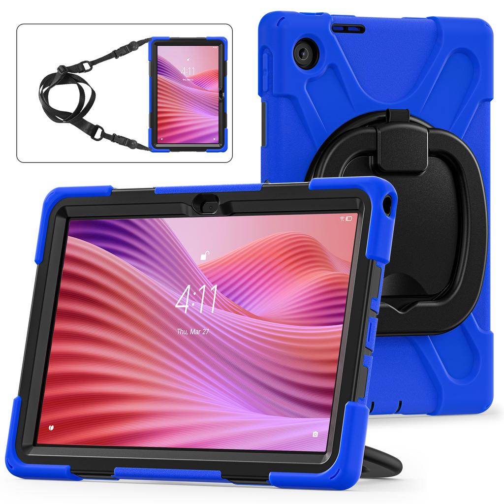 360 Rotating Kids Case Universal For Lenovo Tab S10 10.1" 2025 K10C TB-311FU TB-311XU Heavy Duty Stand Cover With Shoulder Strap