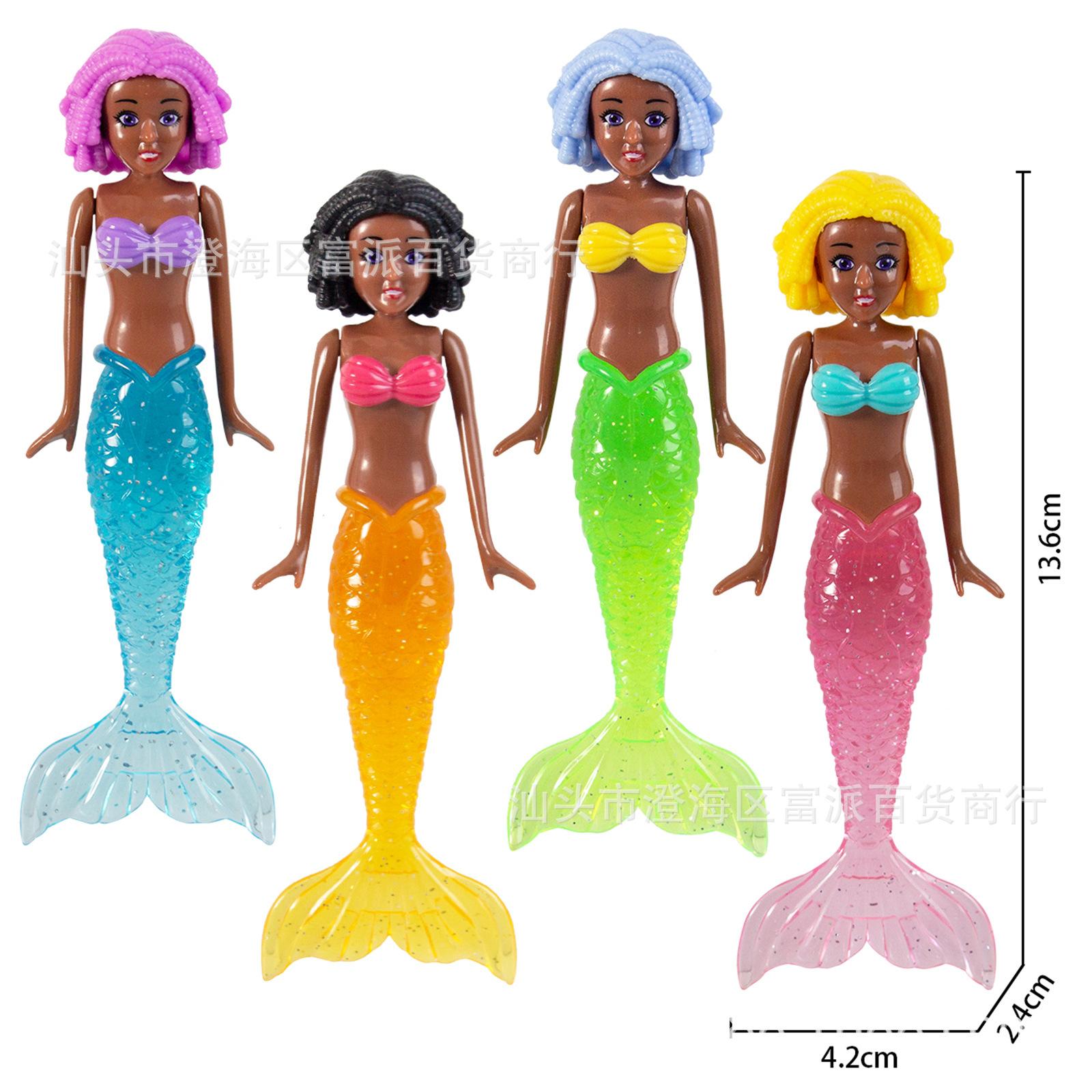 4PCS Transparent Mermaid Swimming Pool Diving Toys Underwater Interactive Water Play Figures for Children Swimming Training and Pool Activities One Size коричневый