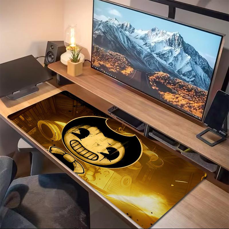 Bendy Print Cushion Non-slip Laptop Tablet Big Mousepad XXL Mat Mini PC Playmat With Lock edge