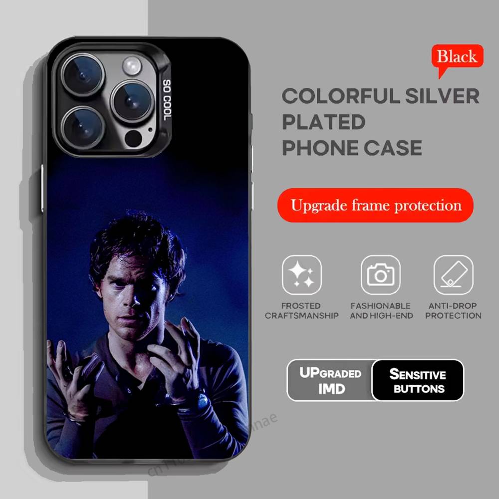 Custodia per Telefono Dexter Morgan Per iPhone 17,16,15,14,13,12,11,Pro,Max,Plus,Mini,X,XS,XR,8,S,SE Morbida Nera