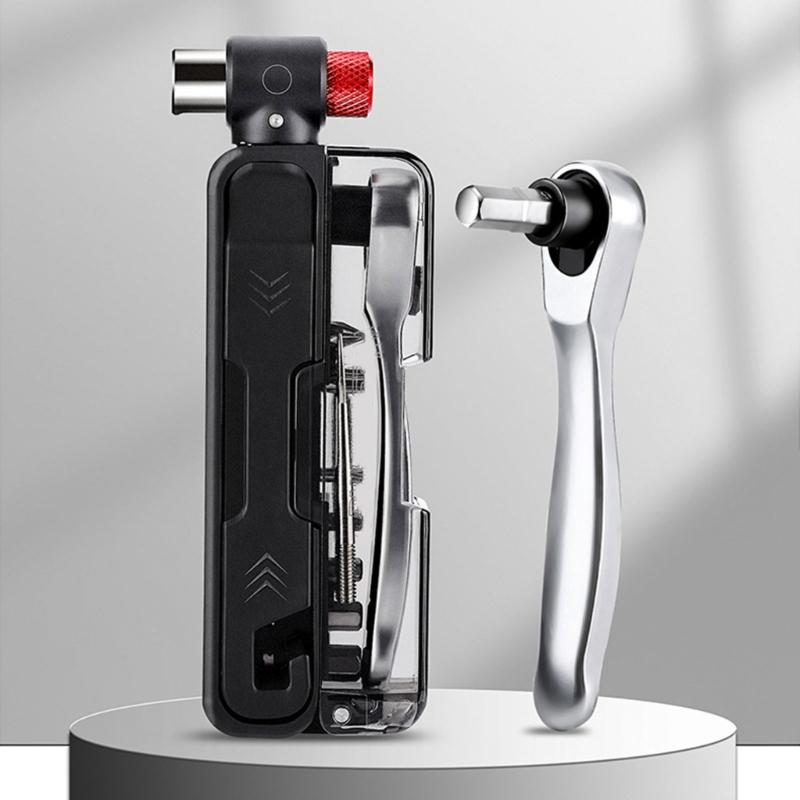 Compacts Folded Bike Tool Set 15 Functions Including Steel Ratchets Wrenches and Emergencies Tire Repair Accessories