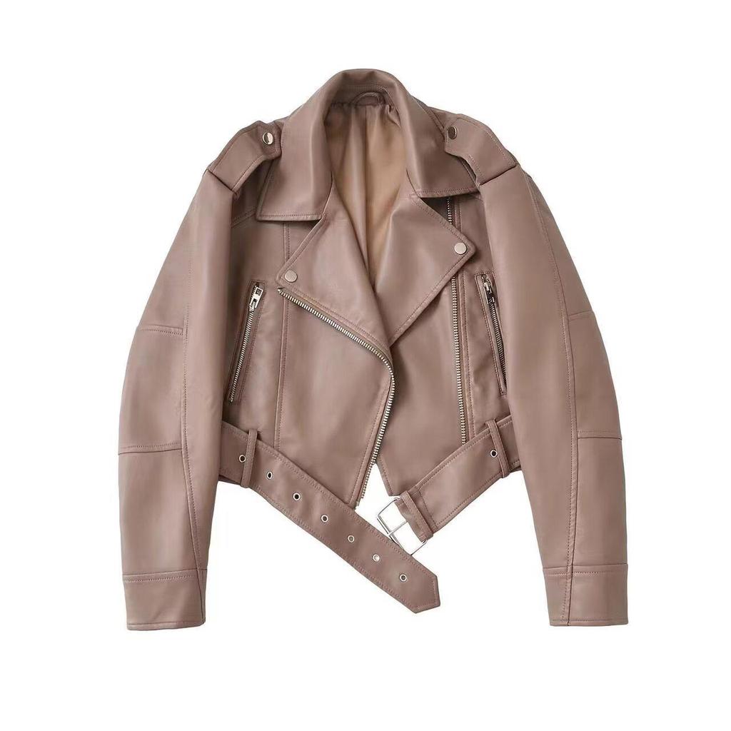 2025 Autumn/Winter Retro Fashion Women's Short Motorcycle Jacket