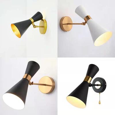 Luminária de Parede Moderna Lâmpada Trompete Nórdica com Lâmpada E27 para Corredor Sala de Estar Hall de Entrada Quarto Iluminação de Metal com Ângulo Ajustável