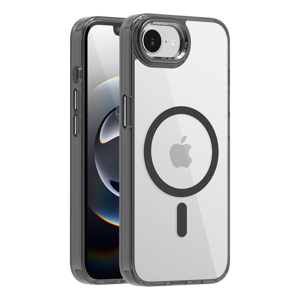 For iphone 17 16 15 Pro Plus Max Air and 17e 16e Case Clear Color Magnetic Metal Keys Anti-Drop and Anti-Fingerprint Phone Cover