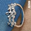 925 Sterling Silver Three Flower Ring Fashion Wedding Jewelry