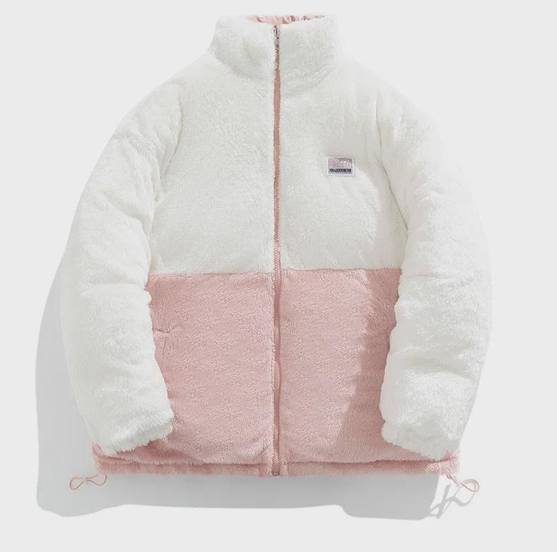 Unisex Lambskin Cotton Jacket: Stylish, Double-Sided, Plush, and Thick for Winter