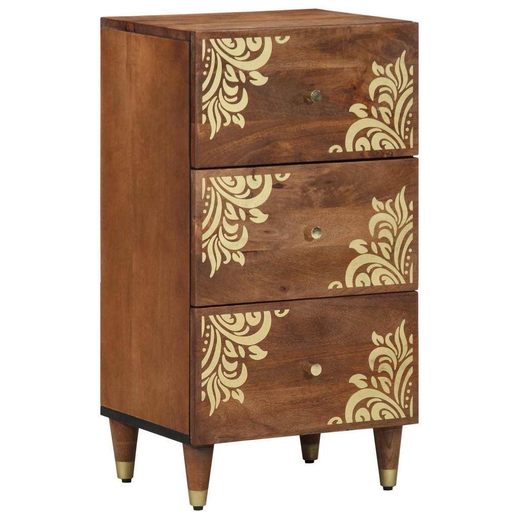 Sideboard with Drawers Brown 40 X 33 X 75 Cm Solid Mango Wood