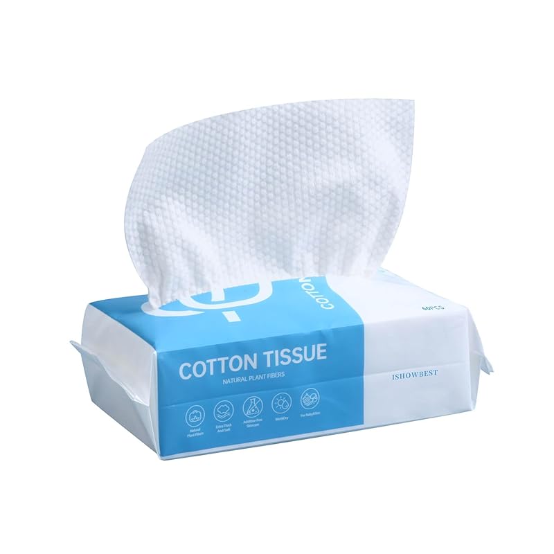 Single Use Face Towels, 10 ×12 , Ultra Soft and Thick, Disposable Makeup Remover Facial Towels, Dry & Wet Face Wipes for All Skin Types 7.08x7.87 Inch (60 Counts