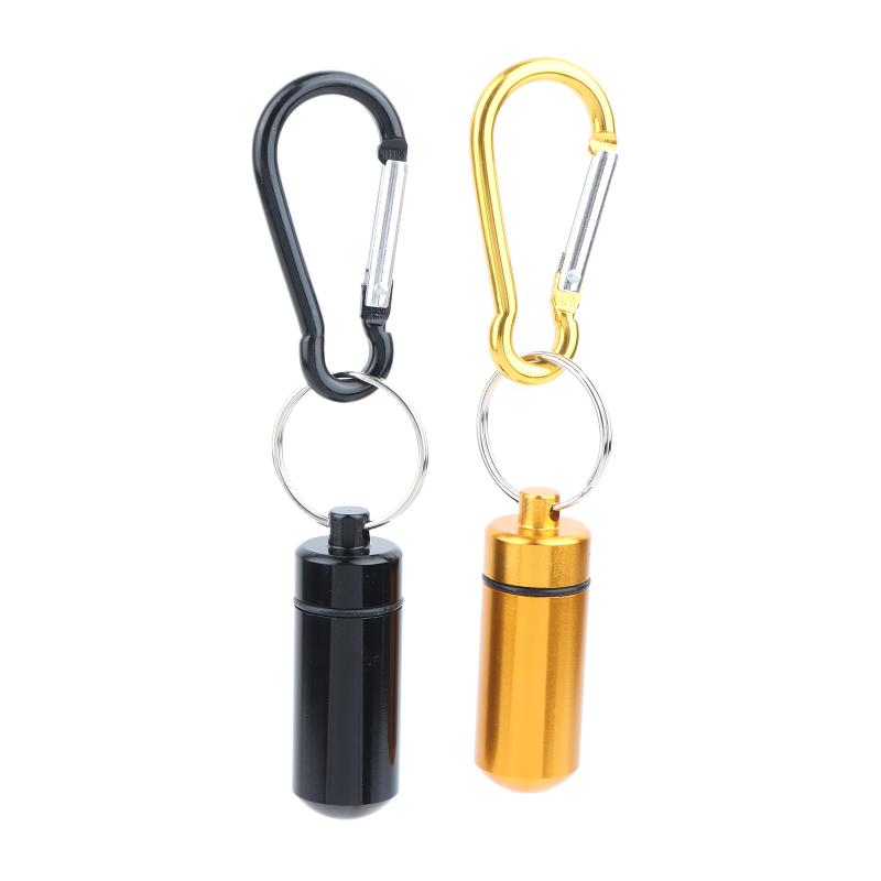 Mini Waterproof Portable Aluminum Pill Box Cases Container Organizer Storage For Vitamin Fish Oils Keychain Earplug