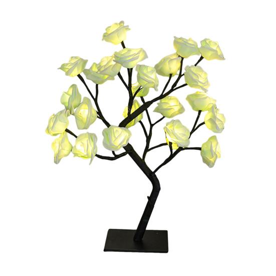 Rose Flower Tree Lamp USB Powered Artificial Bonsai Flower Night Light LED Rose Tree Table Lamp Mother's Day Valentine's Day Gifts for Mom Women Wife