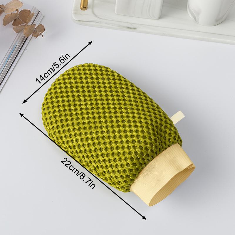 2-in-1 Bade-Luffa-Handschuh Doppelseitig Zum Entfernen von abgestorbenen Hautschüppchen und Schmutz Badehandschuh Duschlappen Schäumnetz Seifensäckchen Kann Seife hineinlegen