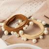 5Pcs Scrunchies with Pearl Hair Ties with Pearl Ponytail Hair Rubber Bands for Woman Elastic Headbands Sports Hair Accessories
