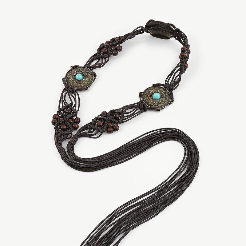 Retro Forest-style Literary Knitted Belt Women's Decorative Belt Bohemian Dress Waist Chain