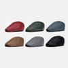 Leather Beret Men's Autumn Winter Warm British Peaked Cap Women's Forward Cap Painter Cap