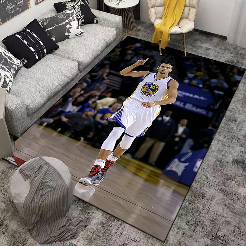 Stephen Curry Golden State Warriors 30 On Court Finger Up NBA Photo Art artistic printed carpet accent for bedroom hallway floor